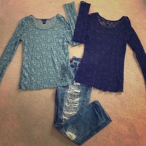 Set of 2 Rue21 lace long sleeve shirts